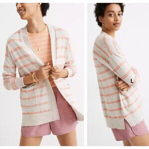 MADEWELL Bradley Cardigan Sweater Stripes Pocket Grandpa Sweater NWT S